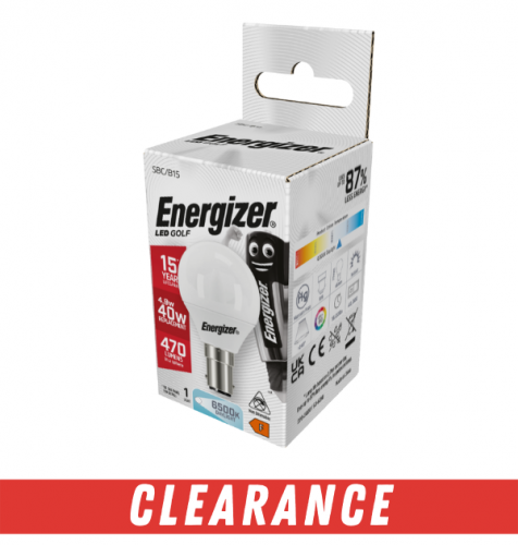 Energizer 4.7w LED Golf B15 (SBC) 470lm 6,500K (S13571)