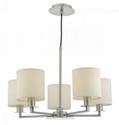 Dar Tyler 5 Lt Height Adjustable Pendant Stn Nickel Without Shds