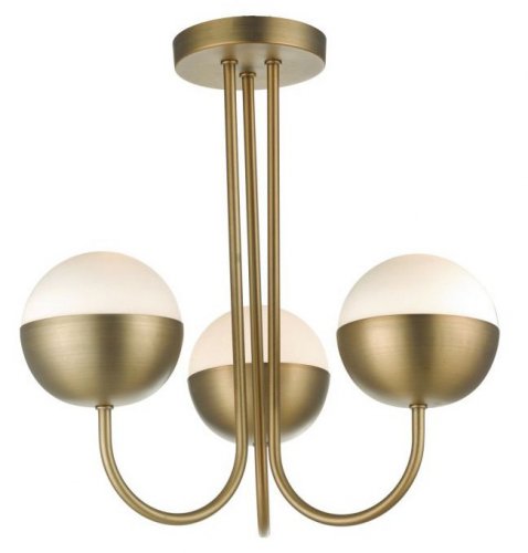 Dar Andre 3 Light Semi Flush Aged Brass