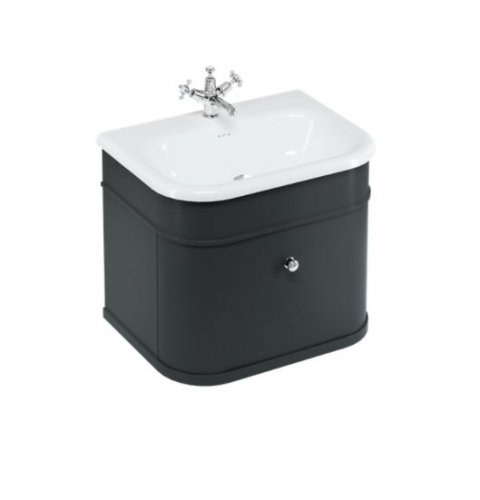 Burlington Bathrooms Chalfont Black 65cm Single Drawer Vanity Unit