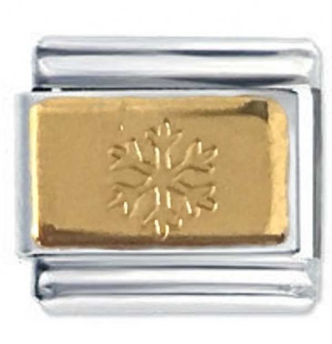 Gold Snowflake Traditionally Engraved Stainless Steel