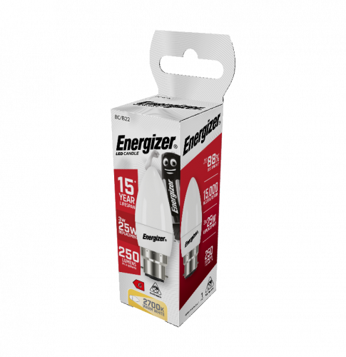 Energizer 3W LED Candle BC Warm White (S8843)