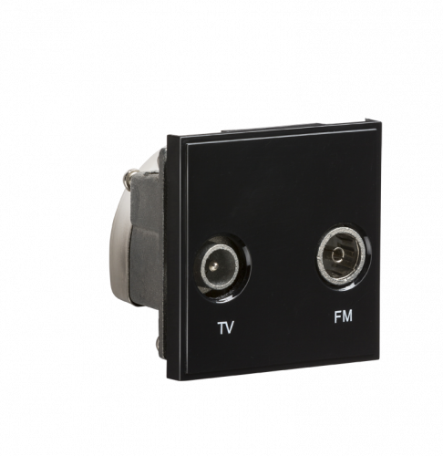 Knightsbridge Diplexed TV /FM DAB Outlet Module 50 x 50mm - Black - (NETDITVBK)