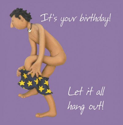 Birthday Card - Rude Funny Humour Naked Man One Lump Or Two