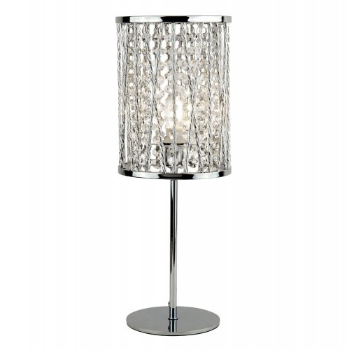 Searchlight Elise 1Lt Table Lamp, Chrome , Crystal Drops