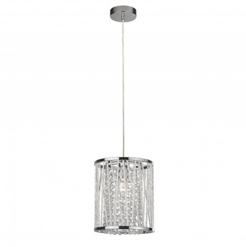 Searchlight Elise 1Lt Pendant, Chrome, Crystal Drops