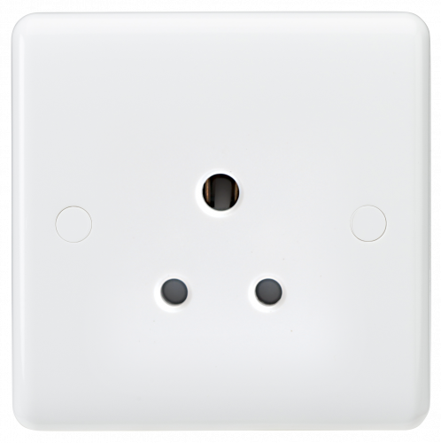 Knightsbridge Curved Edge 5A Unswitched Round Pin Socket - (CU5U)