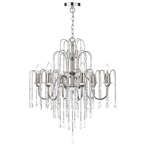 Dar Daniella 6 Light Pendant Dual Mount Polished Nickel