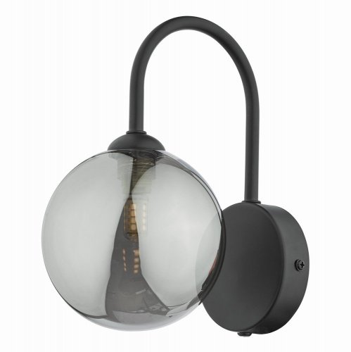 Eissa 1 Light Wall Light Matt Black Smoked Glass