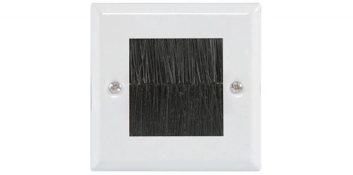 Av:link 122.271 Aperture Standard Outlet Steel Twin Brush Single Wallplates