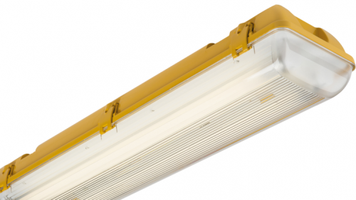 Knightsbridge 110V IP65 2x58W 5ft Twin HF Non-Corrosive Fluorescent Fitting with Emergency - (AC652581EM)