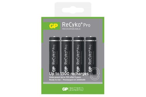 GP 656.856 ReCyko+ Pro Ni-MH 800mAh Powerful AA Rechargeable Batteries - Multi