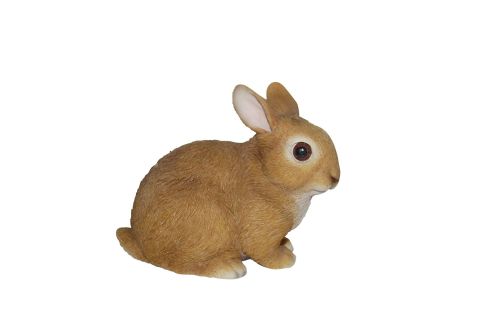 Vivid Arts Young Rabbit Sitting H14cm - Lifelike Garden Ornament - Indoor Outdoor - Real Life