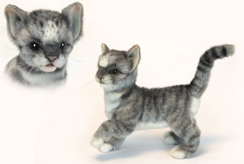 Soft Toy Cat, Grey Kitten by Hansa (20cm) 6499