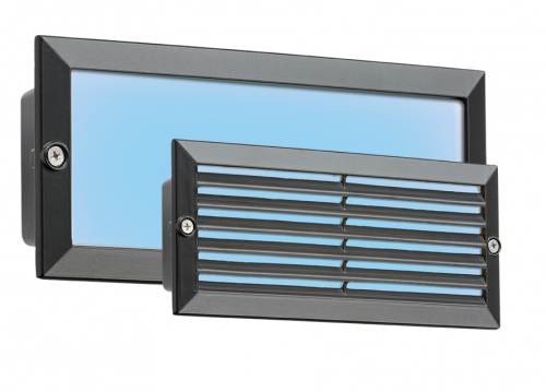 Knightsbridge 230V IP54  5W Blue LED Recessed Brick Light - Black Fascia - (BLED5BB)