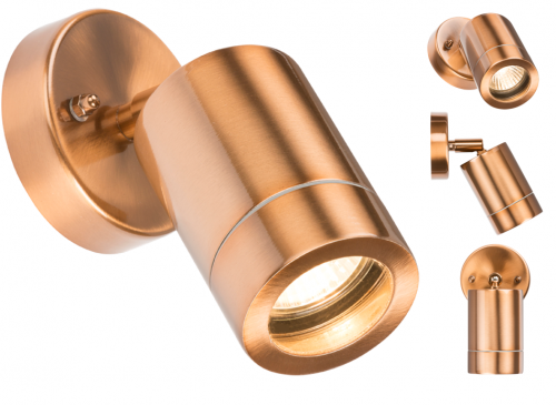 Knightsbridge 230V IP65 GU10 35W Adjustable Wall Light - Copper Colour - (WALL3LC)