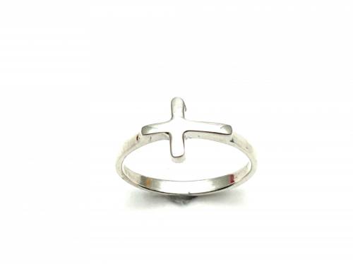 Silver Cross Detail Band Ring