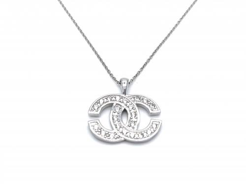 Silver CZ  Pendant & Chain