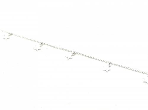 Silver Stars Anklet 8-9 Inch