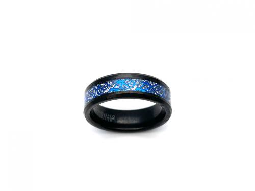 Tungsten Carbide Ring Metrorite Paper Black IP