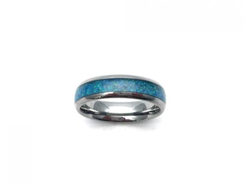 Tungsten Carbide Ring With Created Opal 6mm S