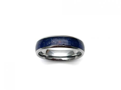 Tungsten Carbide Ring Lapis Lazuli IP Plating 6mm