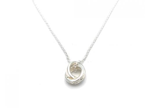 Silver Polished Wave Pendant (Small) & Chain