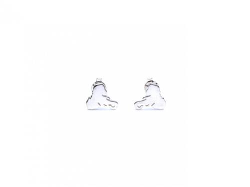 Silver Elephant Head Stud Earrings