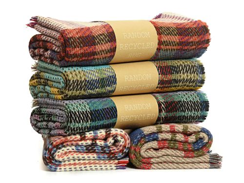 Random Recycled Rug Blanket - 120cm x 150cm - British Made Tweedmill