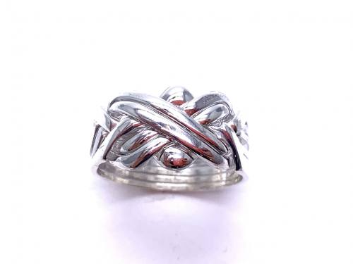 Silver 6 Band Puzzle Ring