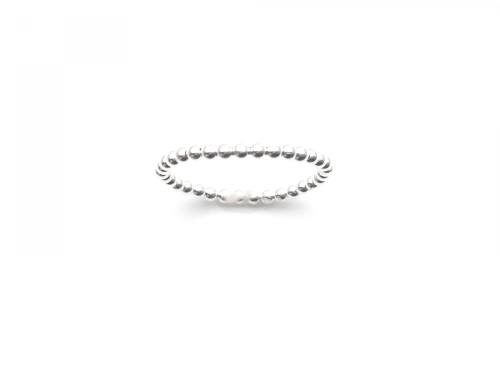 Silver Beaded Band Ring