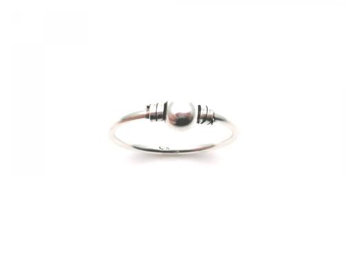 Silver Ball Style Ring