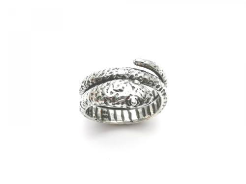 Silver Heavy Wrap Around Snake Ring