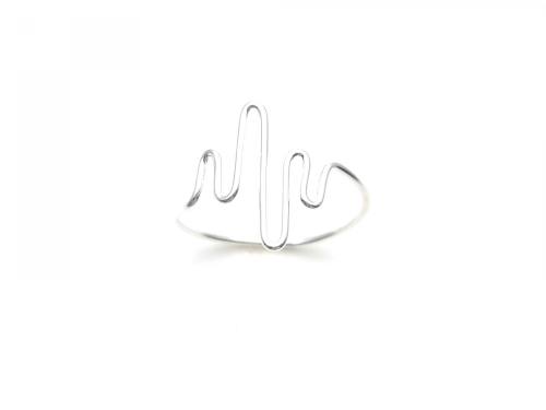 Silver Plain Heartbeat Design Ring