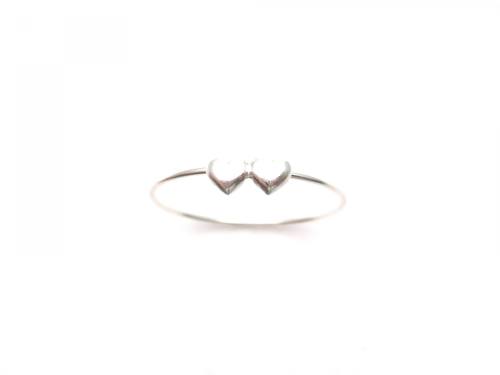 Silver Double Hearts Ring