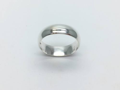 Silver D Shaped Wedding Ring 8mm Z plus 3