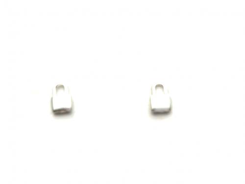 Silver Padlock Stud Earrings