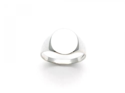 Silver Plain Oval Signet Ring