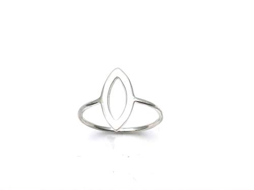 Silver Cut Out Marquise Ring