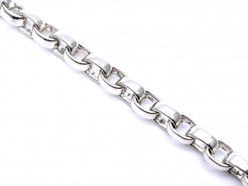 Silver Oval Belcher Bracelet 8.5 Inch