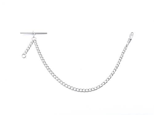 Silver Plated Single Watch Albert Style Chain