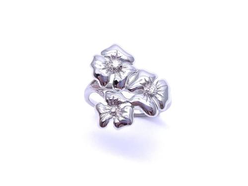 925 CZ Triple Flower Ring