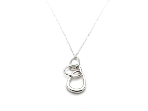 Silver Pebble Link Pendant & Chain