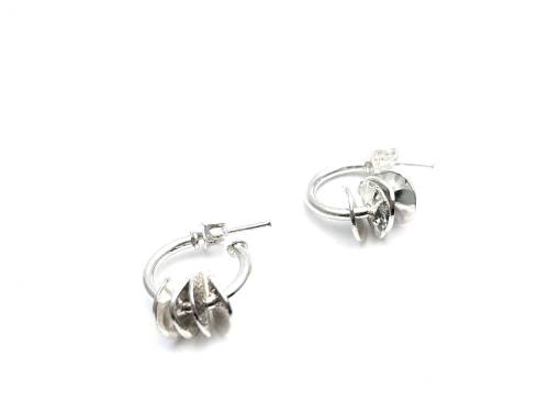 Silver Cairn Stud Hoop Earrings