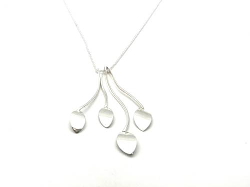 Silver Bamboo Leaf Necklet 15 & 17 inches