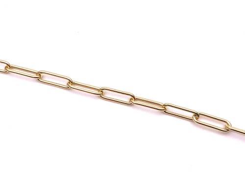 Silver Yellow Gold Plated T-Bar Paperclip Bracelet