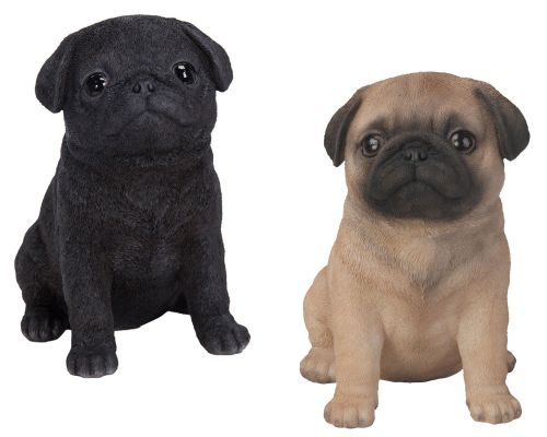 Pug Puppy Dog - Lifelike Ornament Gift - Indoor or Outdoor - Pet Pals - 2 Colours