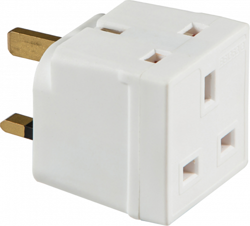 Knightsbridge13A 2-Way Mains Unfused Adaptor - (1350)