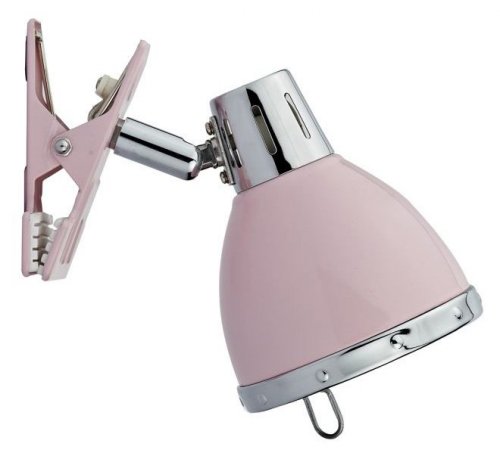 Dar Osaka 1 Light Clip On Spot Pink and Polished Chrome