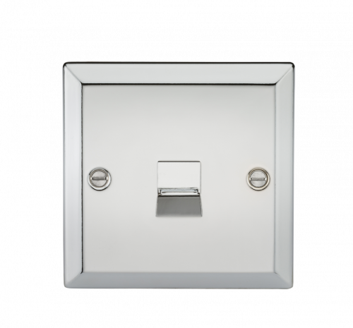 Knightsbridge Telephone Extension Outlet - Bevelled Edge Polished Chrome - (CV74PC)